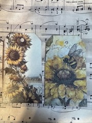 Set Of 6 JunkJournal Tags, Junk Journal Supplies, Scrapbooking, Sunflowers &bees