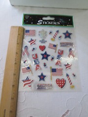 Lot of 2 Nicole July 4th Pkg of 28 Assorted Patriotic Hologram Stickers, New