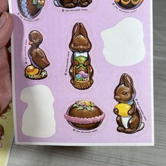 HTF Hallmark VTG Chocolate Eggs Sticker Sheet Scratch & Sniff 1984 80s Easter