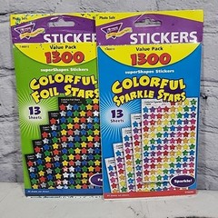 Trend Super Shapes Stickers Colorful Stars Lot Of 2 Packs – 1300 Each
