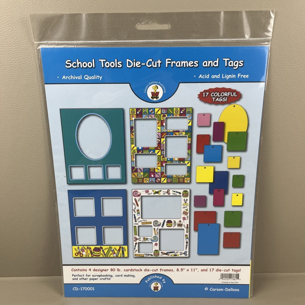 School Tools Die Cut Frames And Tags Vintage