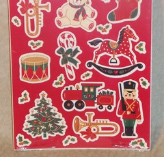 Vintage 1980s American Greetings Christmas Antique Toys Stickers 4 sheets SEALED