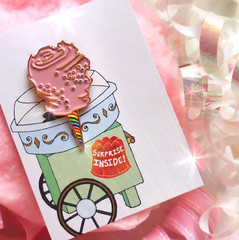 Lot of 35 Enamel Pins: Pastel Pink Cotton Candy With Rainbow Sprinkles
