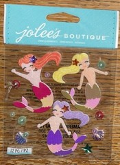 Jolees MERMAIDS BEACH OCEAN SUMMER GIRLS SEASHELL Star Bubble Scrapbook Stickers