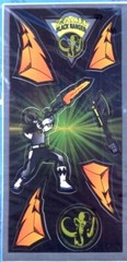 Power Rangers Zack Black Ranger 3 Sheet Sticker Pack Vintage Saban