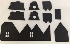 Tim Holtz Village Die Cuts * Village Manor * Black or White Cardstock * One Set