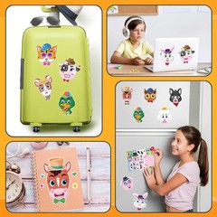 48 Animal Face Sticker Sheets for Kids – Fun Craft Party Favors & Gifts