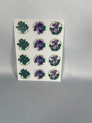 VINTAGE ORIGINAL 1982 CTP VIOLET SCRATCH ‘N SNIFF STICKERS – 3 FULL SHEETS MATTE