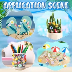 Giegxin 40 Pcs Summer Resin Charm Hawaii 2.6 x 3.9 x 0.6 inches, mixed color