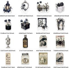 94 Pcs Dark Aesthetic Stickers for Journaling, Apothecary Potion Label Sticker B