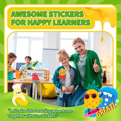 300PCS Large Scratch and Sniff Stickers, Scented Smelly Stickers for Kids, Bigge