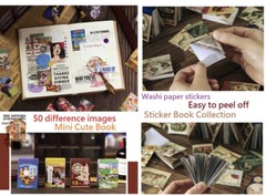 Set Of 50 Washi Stickers Scrapbooking Junk Journal Booklet Vintage Advertising