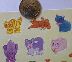 LITTLE CATS & DOGS Stickers(28pc) Hallmark…Kitten…Puppy…Animal…Card Making…