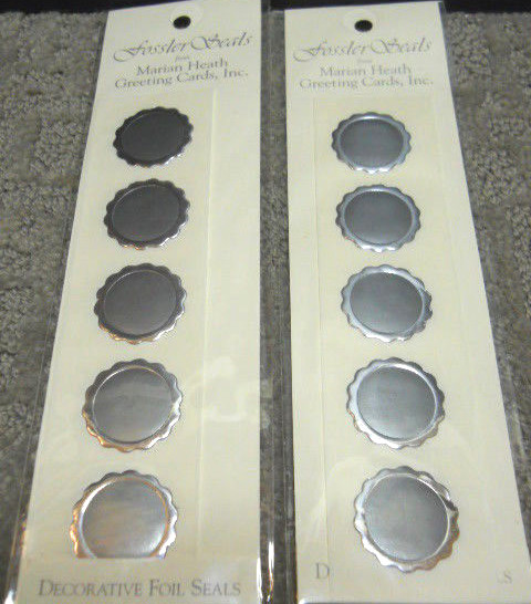 Fossler Seals Silver Circles For Gift Wrap Tags Place Cards Envelopes 2 Pks. New