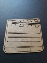 Chipboard Scrapbooking laser scored and cut die cut embellishment movie clap boa