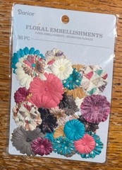NEW Darice Button Daisy Floral Flowers Embellishment: Printed Mix Paterns 36 pcs