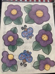 Provo Craft Stickers Purple Flowers Daisy Butterflies Sunflowers Vtg 90s Garden