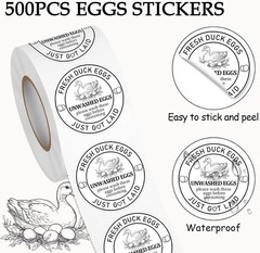 2Inch 500 Pcs Farm Fresh Duck Egg Stickers Unwashed Duck Egg Carton Labels – …