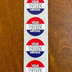 Your Vote Matters Stickers – 250 Pack, Patriotic Red White Blue Election Decals