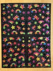 Lisa Frank Sparkly Stars Sticker Sheet Complete