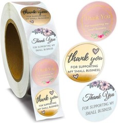 Thank You Stickers – Self Adhesive 500 Label Roll – One Stop Shop