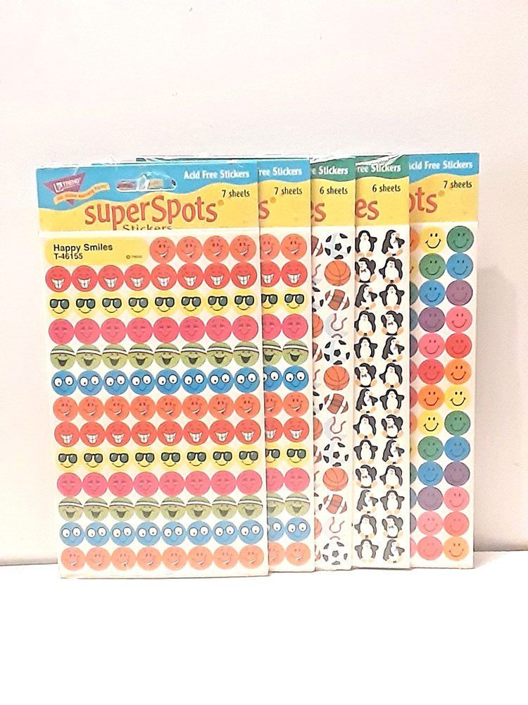 Vintage Lot of 5 New Sealed 1998 Trend Super spots Stickers