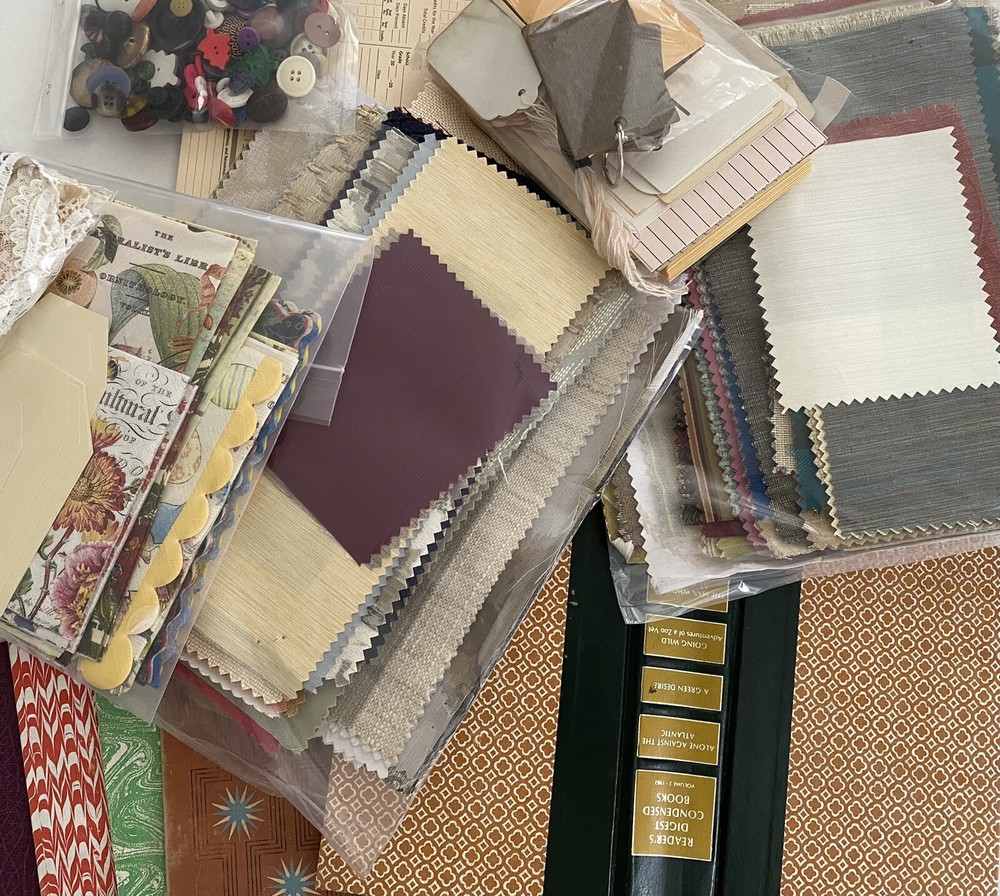 LARGE JUNK JOURNAL SUPPLIES/Napkins,readers Digest, Paper, Fabrics (SEE PHOTOS)