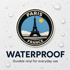 Paris France Sticker 3″ Waterproof Vinyl Decal Eiffel Tower Travel Souvenir