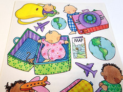 Creative Imaginations Baby Travel Scrapbook Stickers Road Trip Airplane Suitcase