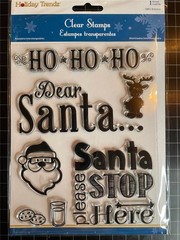 New Multicraft rubber stamp set clear cling DEAR SANTA CHRISTMAS free USA ship