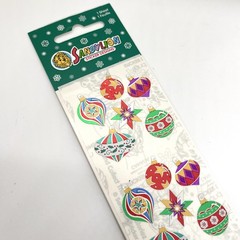 Vintage NOS SandyLion 1 Sheet of Christmas Ornament Stickers Foil Shiny Holiday