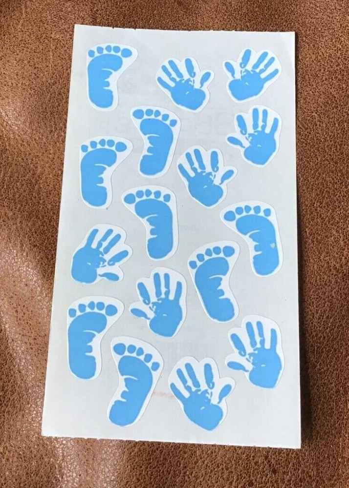 FRANCES MEYER SCRAPBOOK STICKER SHEET ~ BABY HAND PRINTS FOOTPRINTS RETIRED
