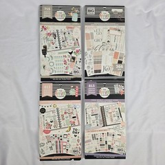 Lot of 4 HAPPY PLANNER Stickers, Neutral Pastel Pink Themes, almost 3000 pieces