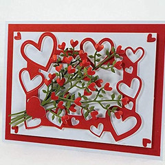 6Pcs Heart Shape Flower Leaf Metal Die Cuts,Love Spring Flower Card Cutting Dies