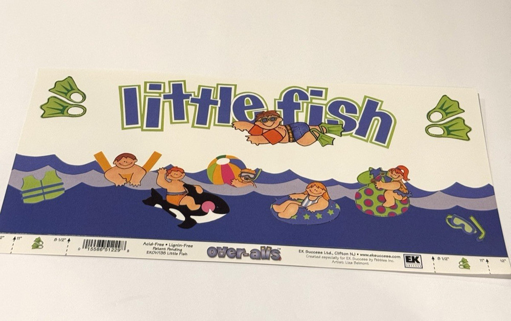 EK Success Scrapbook Title Over-all Little Fish Ocean Beach Nautical Summer NEW
