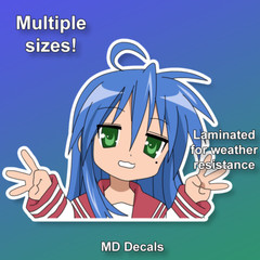 Konata Izumi sticker anime girl laminated glossy vinyl waterproof Lucky Star