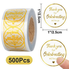 500Pcs 1 Inch Thank You For Celebrating With Us Stickers Wedding Party Favors