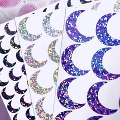 Holographic Sparkle Moon Sticker Sheet! – Choose a Size & Color!