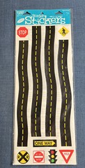 RARE Vintage Frances Meyer winding road street light stop signs Stickers border