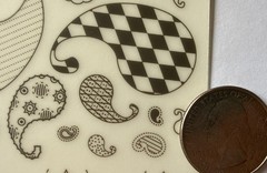 DARK BROWN PAISLEY Rub-On Transfers(4”x 5”)Shapes •Scrapbook•Memory•Card Making