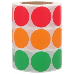 3 Rolls Round Labels Colorful Dot Stickers Coloured Sticky Circle Thermal