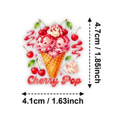 50PCS Summer Watercolor Ice Cream Stickers Pack – Cute Fruit & Dessert Vinyl Dec