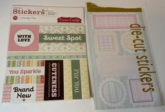 Large Scrapbooking Craft Lot (22) PINK! Christmas & Every Day Stickers, Die Cuts