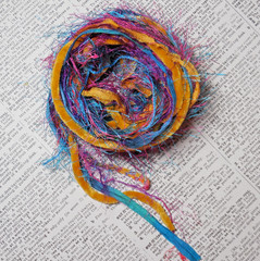 Fiber Art Yarn Journal Scrapbook Mixed Media Gift Wrap 24 Yds «Hippie Boho»