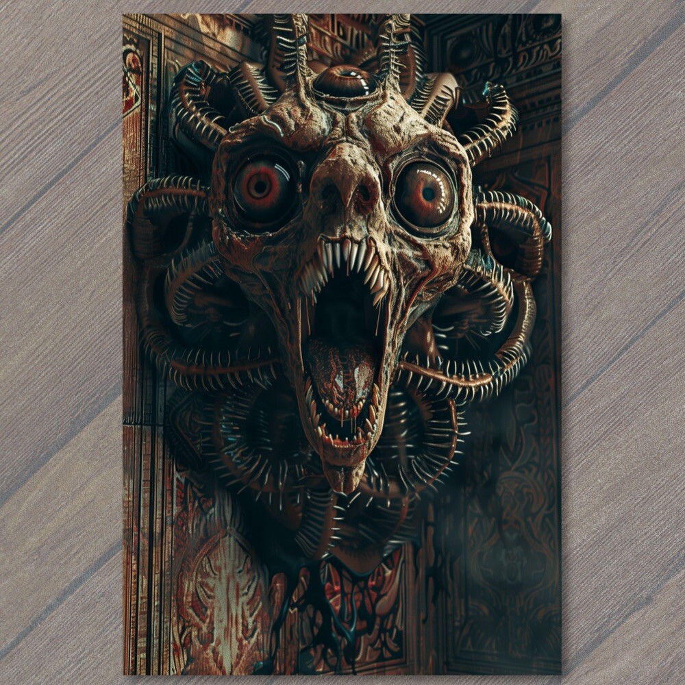 STICKER Monster Weird Scary Mouth Eyes Halloween Wild Crazy Unusual Mask Creep