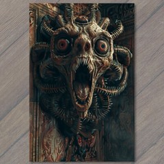 STICKER Monster Weird Scary Mouth Eyes Halloween Wild Crazy Unusual Mask Creep
