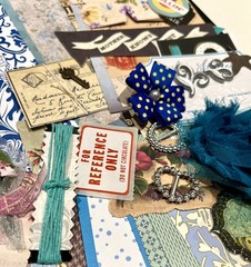 50 pcs Royal Blue Vintage Papercraft Ephemera, Junk Journal Scrapbook Supply