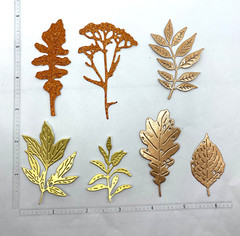 Die Cuts Leaves 14 Pieces *You Choose Color* Foil Mirror Glitter Specialty Basic