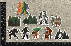 Lot of 10 Assorted Outdoor Sasquatch Yeti Swamp Ape Believe Stickers