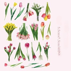 40pcs/set Natural Flower Sticker for Scrapbooking,Self-Adhesive Scrapbooking diy